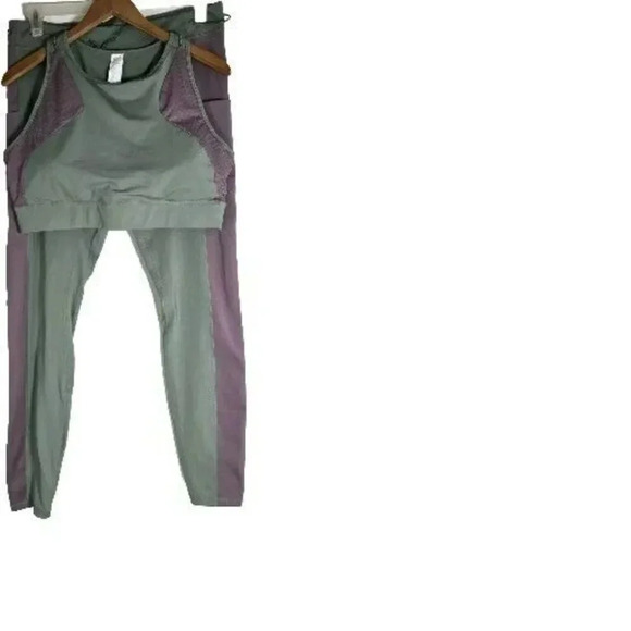 Motion365+ Contour High-Waisted Legging Size XXL Green & Purple Lace Back - Picture 5 of 16